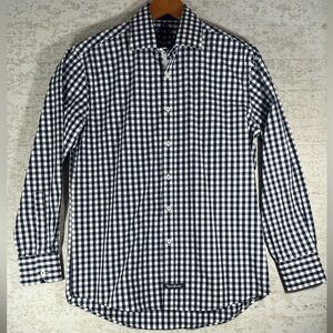 ENGLISH LAUNDRY Blue Gingham Button Down Mens Dress Shirt Size 16 34/35